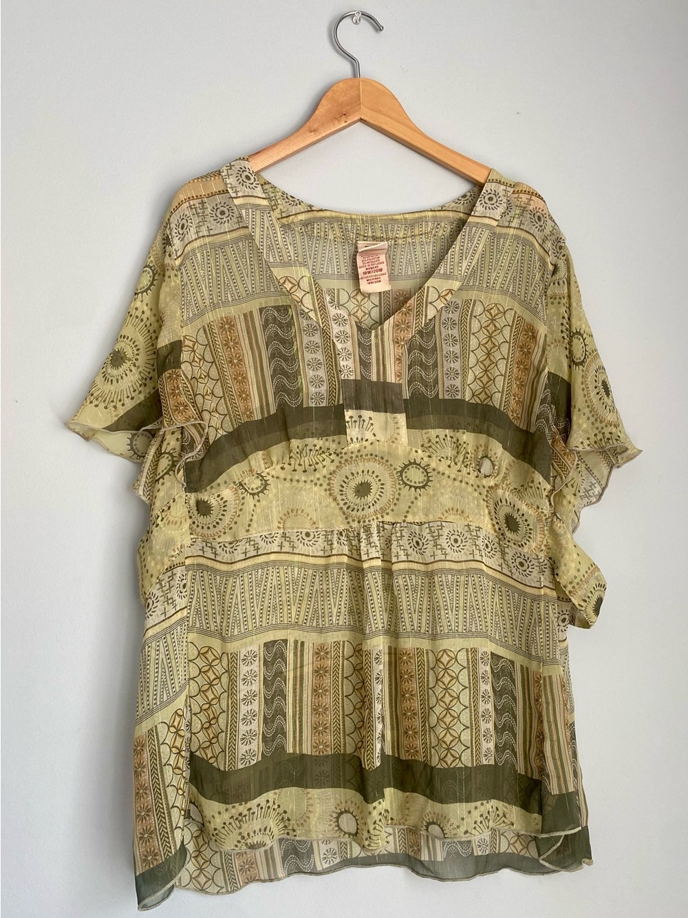 Boho Sheer Olive Coastal Vacation Tunic